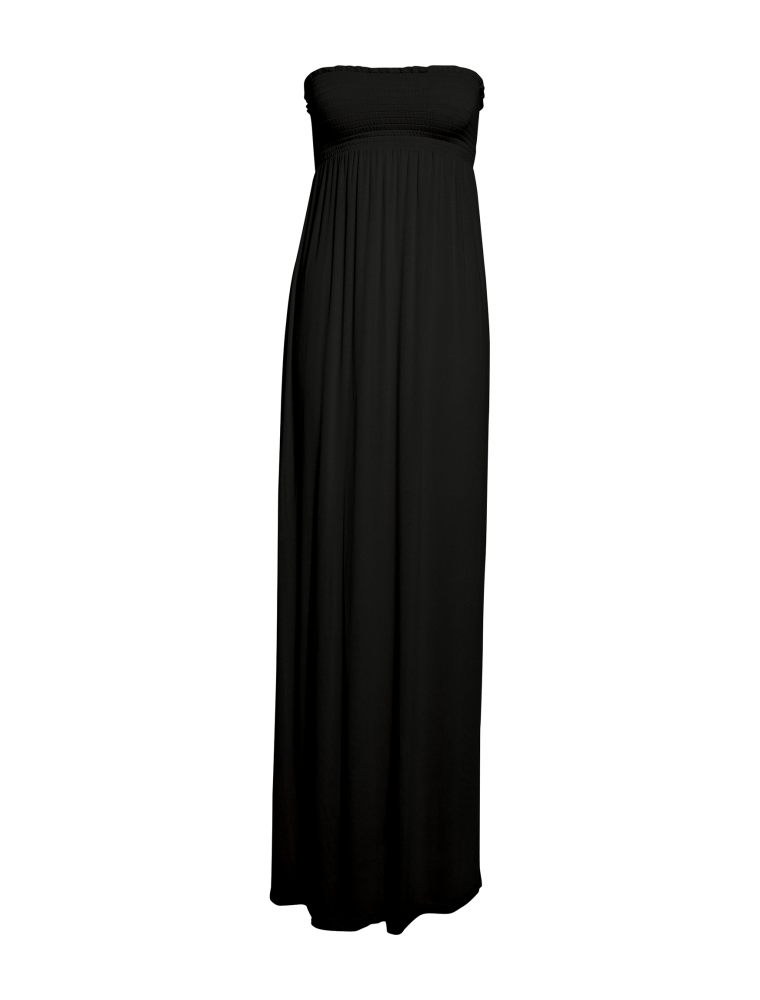 Long shoulderless dress Pola, Jersey, Black