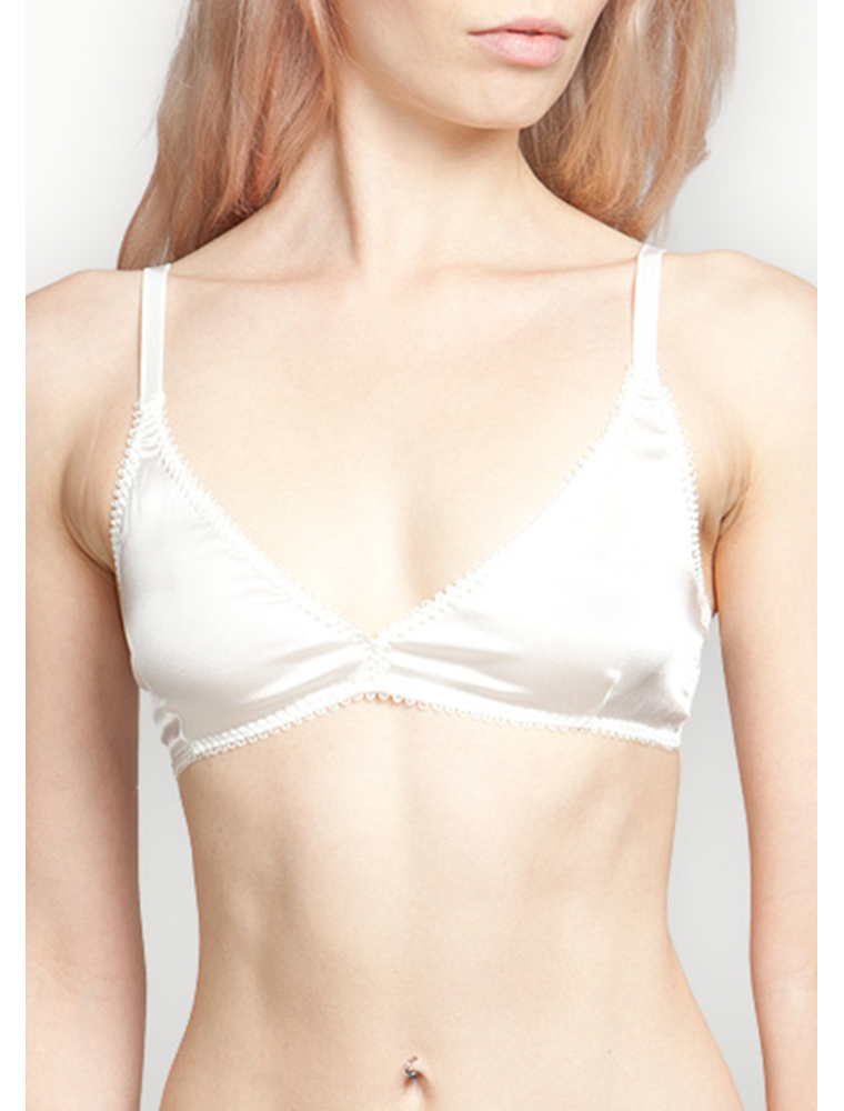 TRIANGLE SILK BRA TWIGGY, WHITE 29€